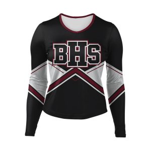 Black and White Cheer Long Sleeve Shell