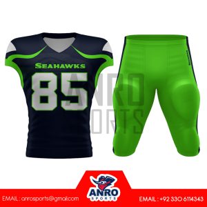 green and black american football uniform