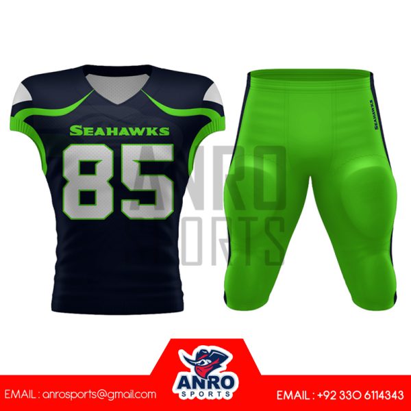 green and black american football uniform