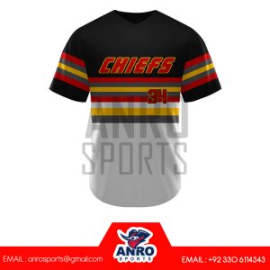 Black and Gray Baseball V Neck Jersey
