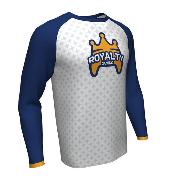 Blue and White Esports Long Sleeve Jersey