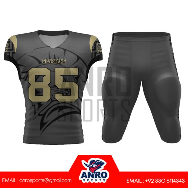 gray american football uniform