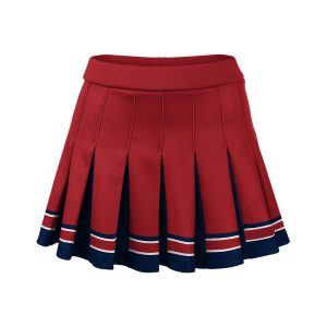 Red and Black Cheer Pleated Skirt