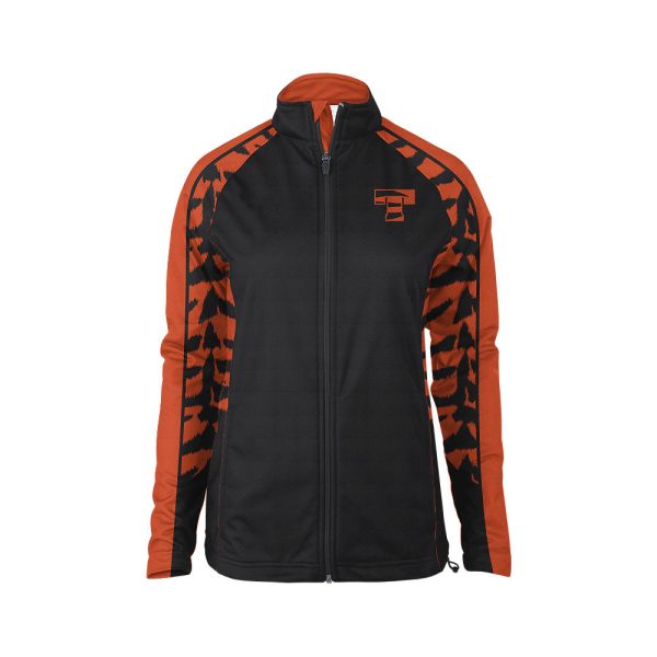 Black and Orange Ladies Verge Warm-Up Full-Zip Jacket