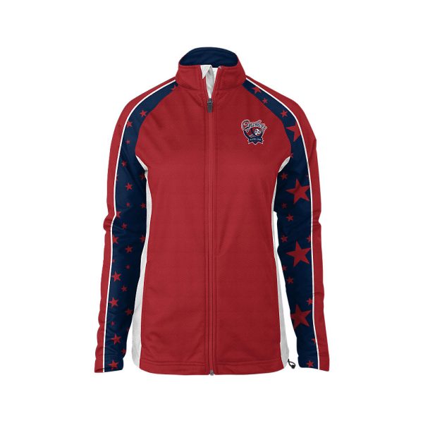 Red and Blue Ladies Verge Warm-Up Full-Zip Jacket