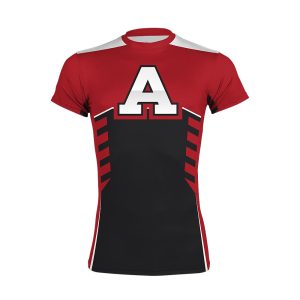 red and black wrestling compression shirt