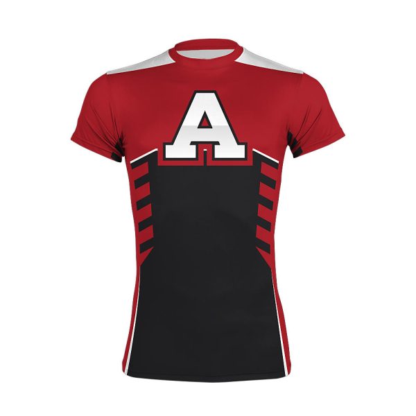 red and black wrestling compression shirt