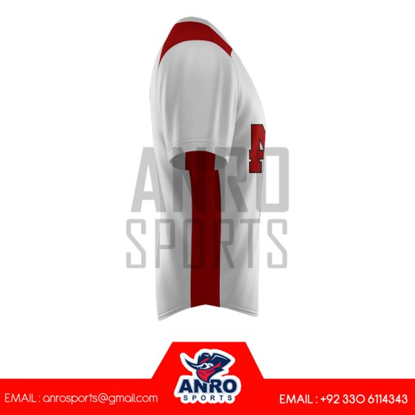 Gray and Red Baseball Full Button Jersey - Image 2