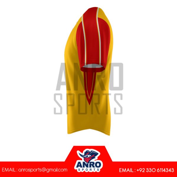 Yellow and Red Baseball 2 Button Jersey - Image 2