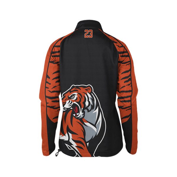Black and Orange Ladies Verge Warm-Up Full-Zip Jacket - Image 2