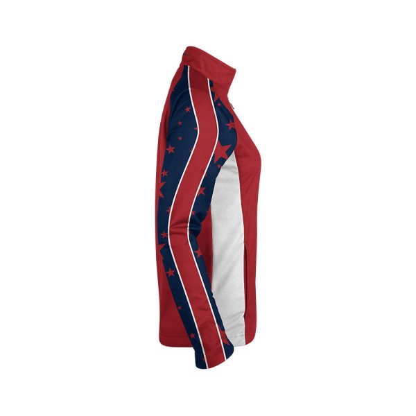 Red and Blue Ladies Verge Warm-Up Full-Zip Jacket - Image 3