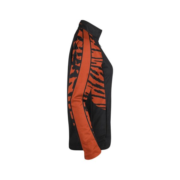Black and Orange Ladies Verge Warm-Up Full-Zip Jacket - Image 4