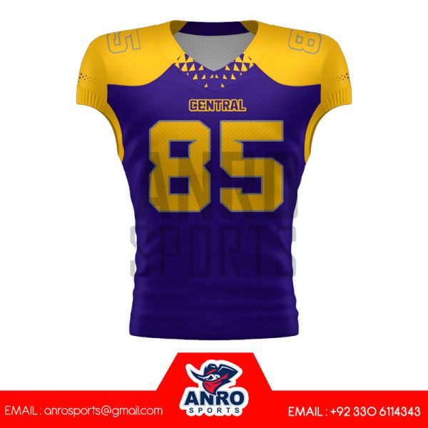 Yellow and Blue American Football Uniform - Image 2