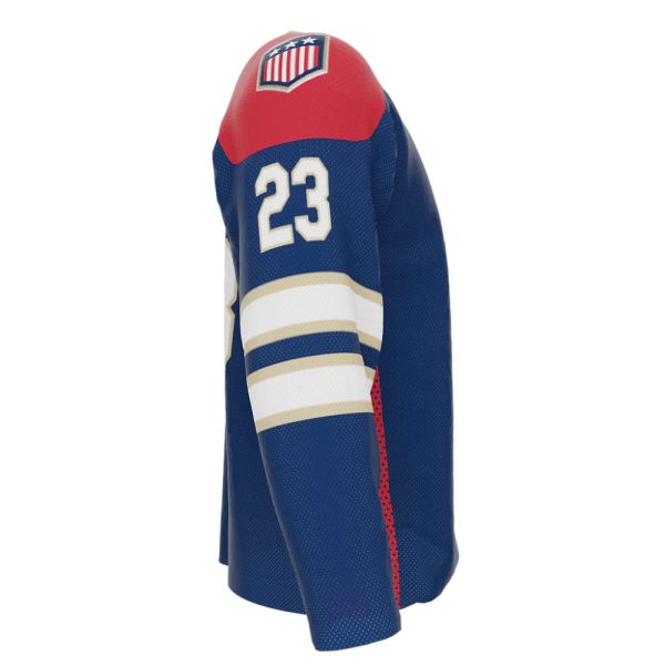 Blue and Red Ice Hockey Jerseys - Image 2