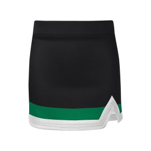 Black White and Green Cheer V-Notch Skirt