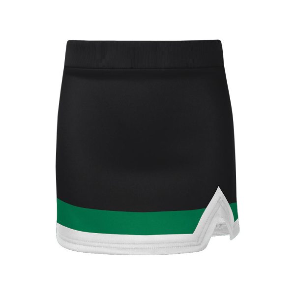 Black White and Green Cheer V-Notch Skirt