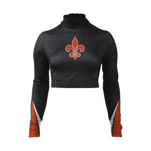 Black and Orange Cheer Mock Neck Bodyliner