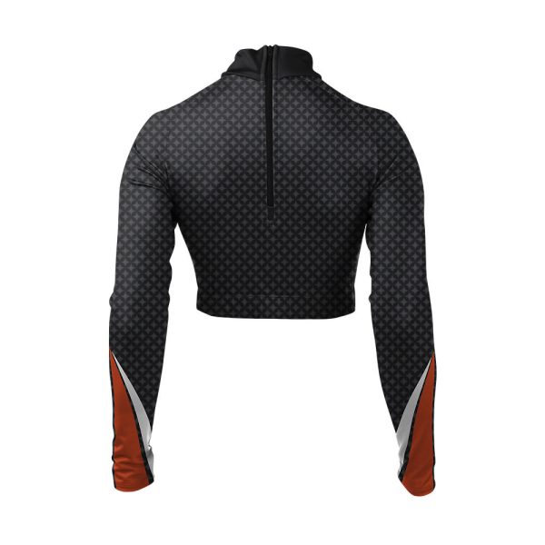 Black and Orange Cheer Mock Neck Bodyliner - Image 2