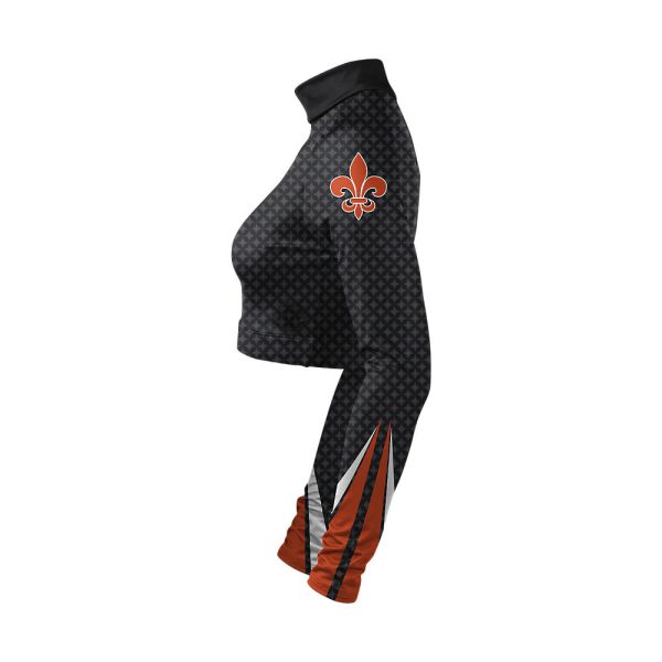 Black and Orange Cheer Mock Neck Bodyliner - Image 3