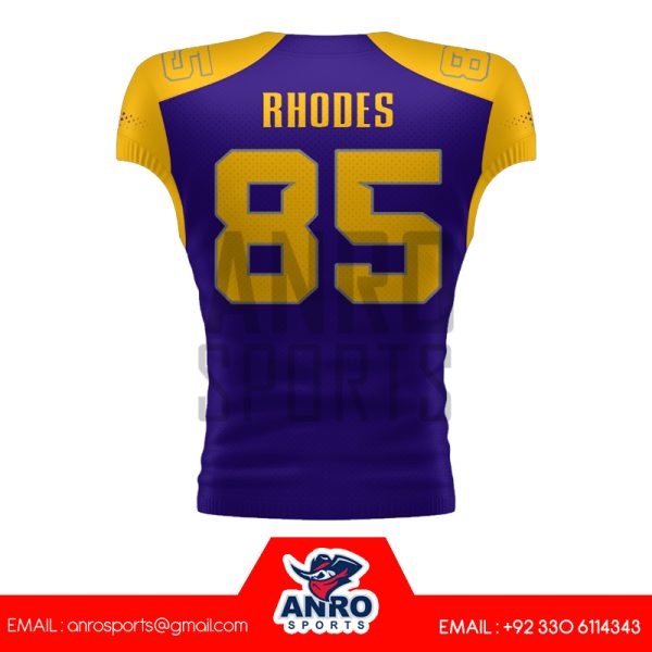 Yellow and Blue American Football Uniform - Image 5