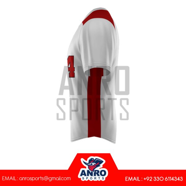 Gray and Red Baseball Full Button Jersey - Image 3