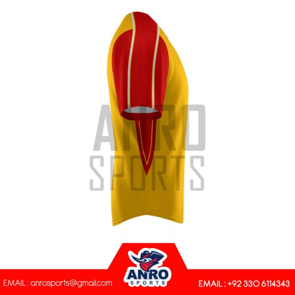 Yellow and Red Baseball 2 Button Jersey - Image 3
