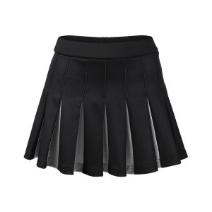 Black and Gray Cheer Pleated Skirt