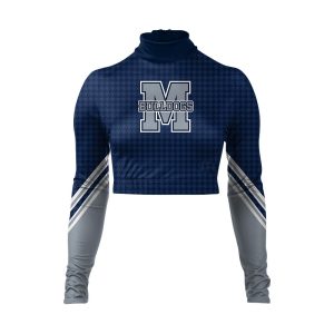 Blue and gray Cheer Mock Neck Bodyliner
