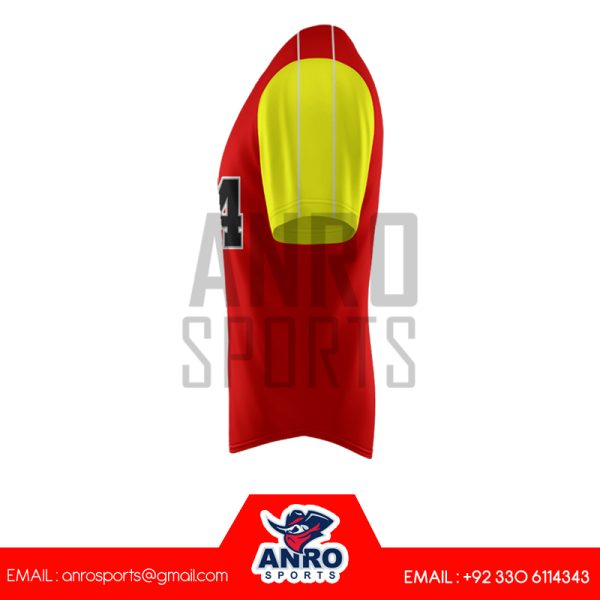 Red and Yellow Baseball Full Button Jersey - Image 2