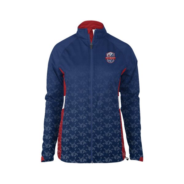 Blue and Red Ladies Verge Warm-Up Full-Zip Jacket