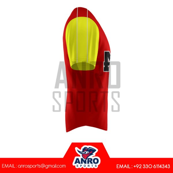 Red and Yellow Baseball Full Button Jersey - Image 3