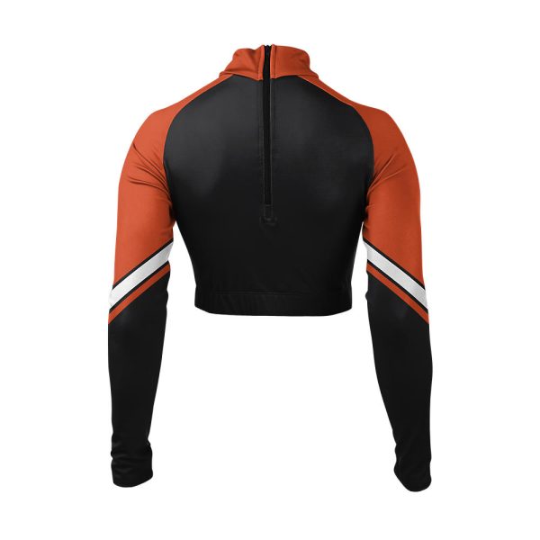 Orange and Black Cheer Mock Neck Bodyliner - Image 2
