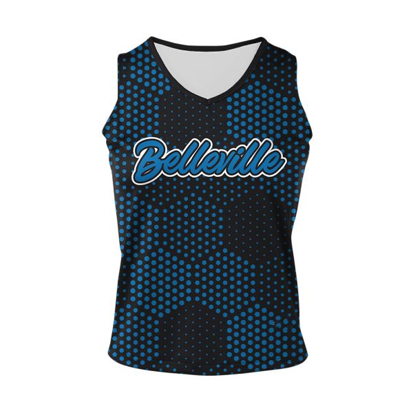 Blue and Black Cheer Sleeveless Shell