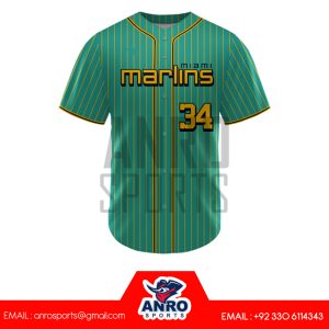 Green and Yellow Baseball Full Button Jersey
