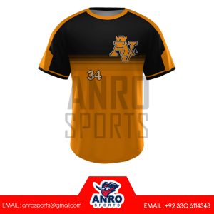 Black and yellow Baseball Crew Neck Jersey