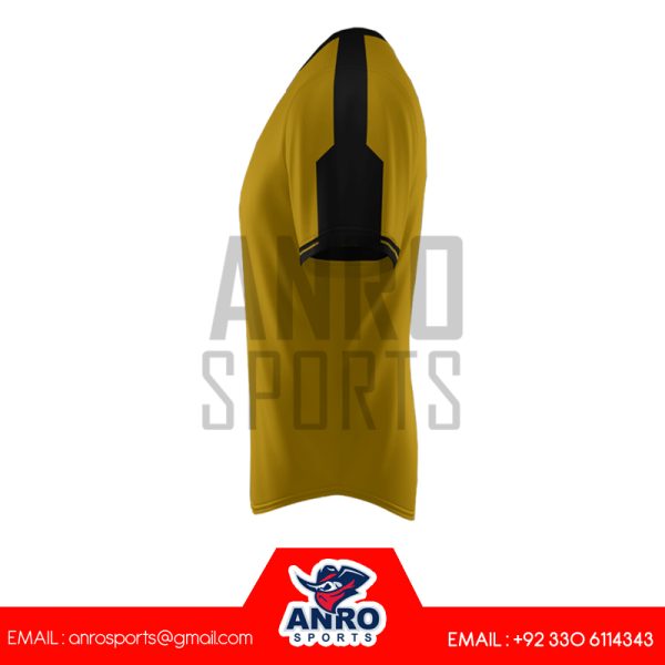 Yellow and Black Baseball V Neck Jersey - Image 2