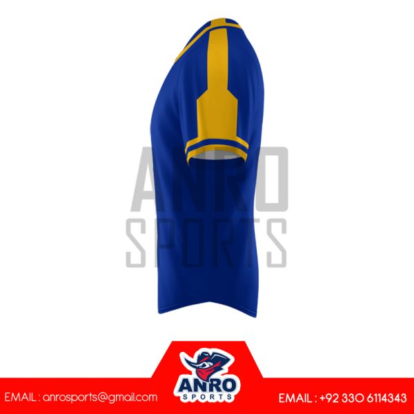 Blue and Yellow Baseball Full Button Jersey - Image 2