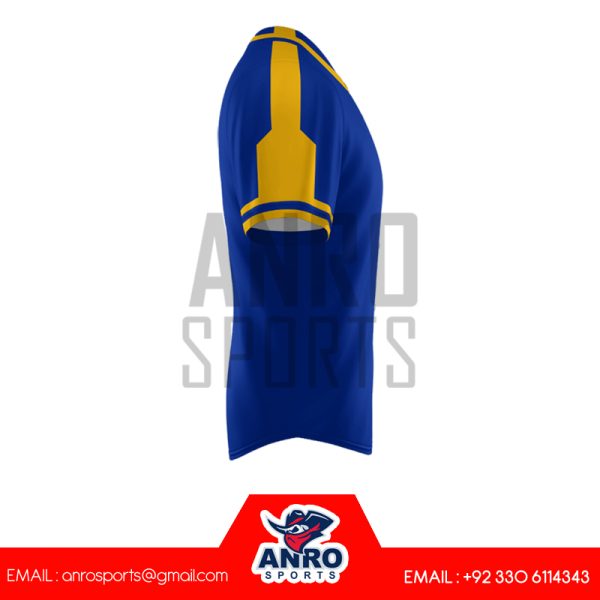Blue and Yellow Baseball Full Button Jersey - Image 3