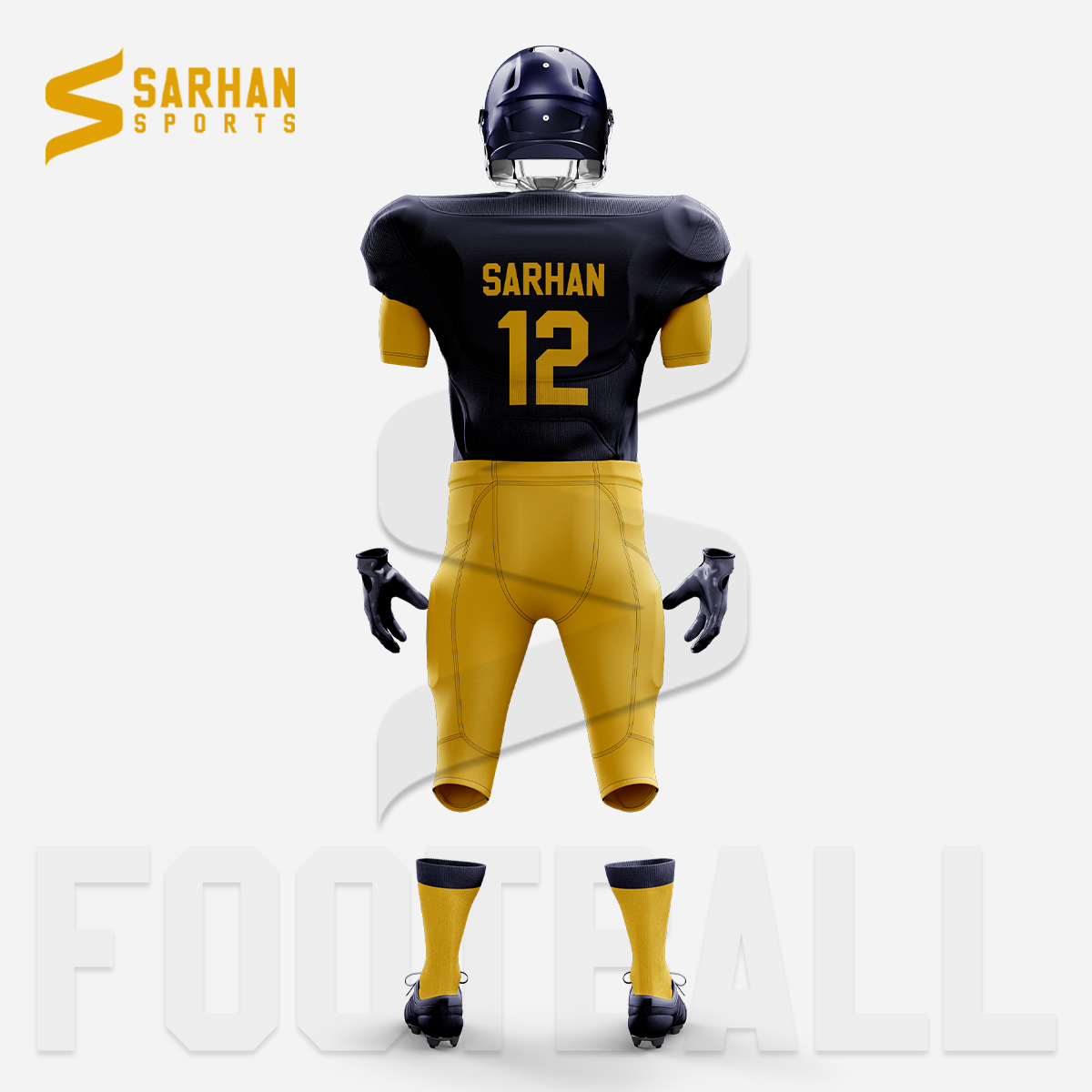 Yellow and Blue American Football Uniform