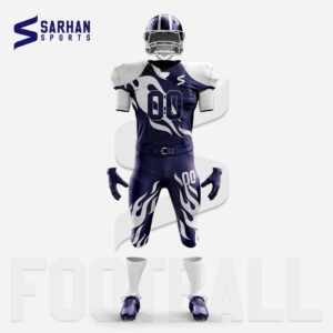 White And Blue American Football Uniform