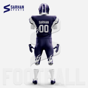 White And Blue American Football Uniform