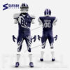 White And Blue American Football Uniform