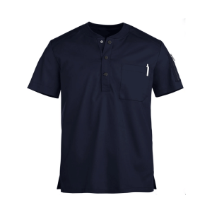 Navy Blue Scrubs with Front Buttons