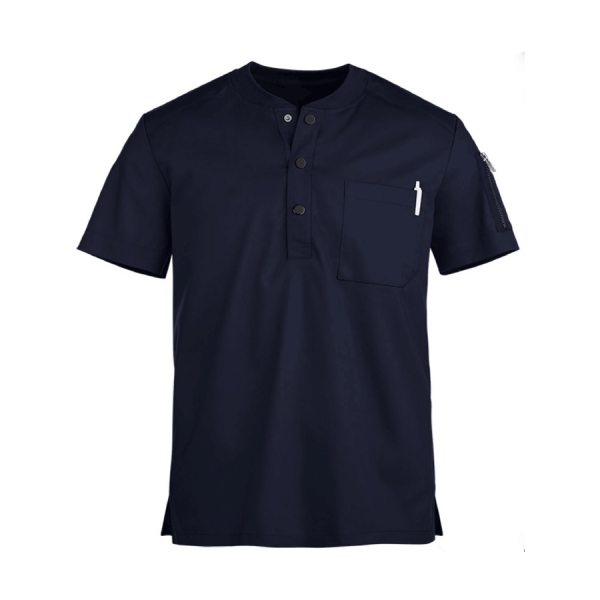 Navy Blue Scrubs with Front Buttons