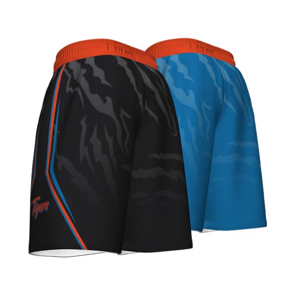 Black and Blue Reversible Basketball Shorts - Image 2