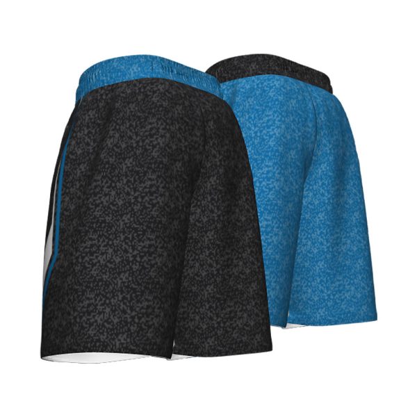 Black and Skyblue Reversible Basketball Shorts - Image 2