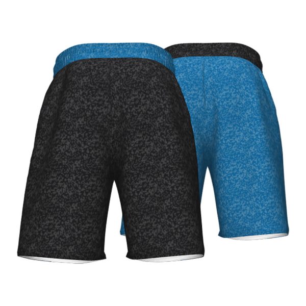 Black and Skyblue Reversible Basketball Shorts - Image 3