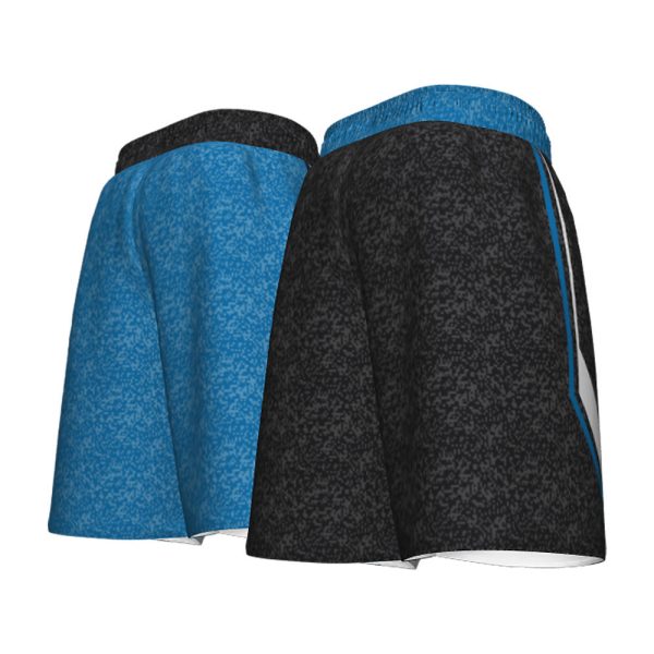 Black and Skyblue Reversible Basketball Shorts - Image 4