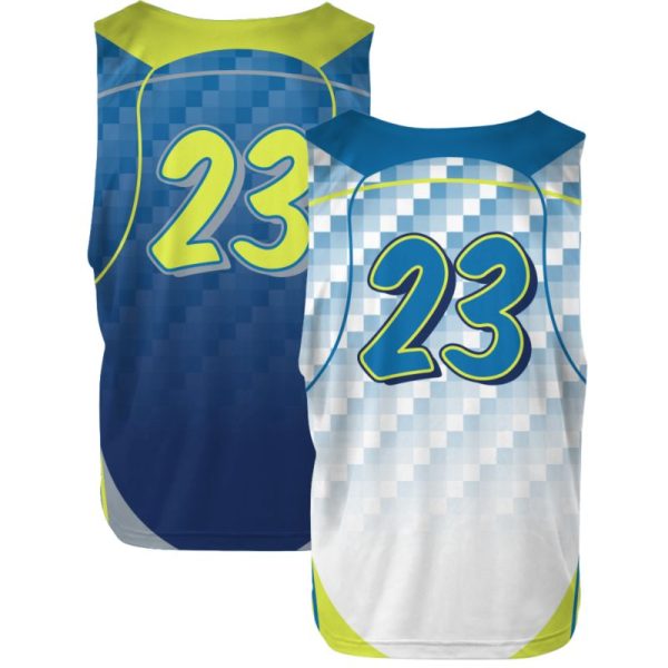 Blue and White Reversible Lacrosse Practice Jerseys - Image 2