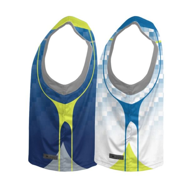 Blue and White Reversible Lacrosse Practice Jerseys - Image 3